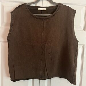 Free People We The Free Oversized Sleeveless Sweatshirt, Gray, Size M-XL